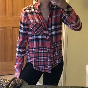 Abercrombie and Fitch red white and blue flannel
